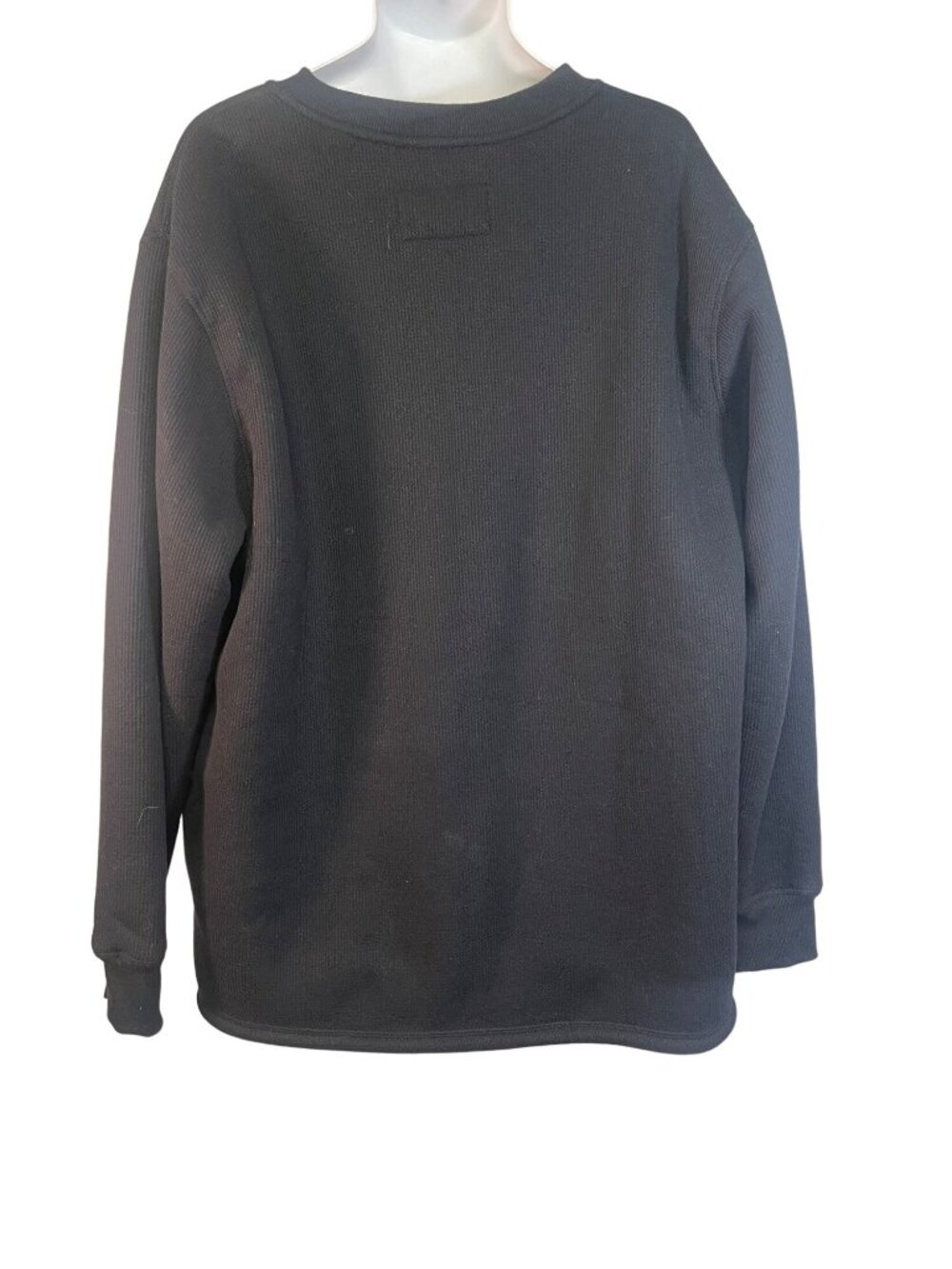 Stanley Mens Henley Black Long Sleeve Waffle Knit XXL Cotton Polyester Pre-Owned - Picture 3 of 4